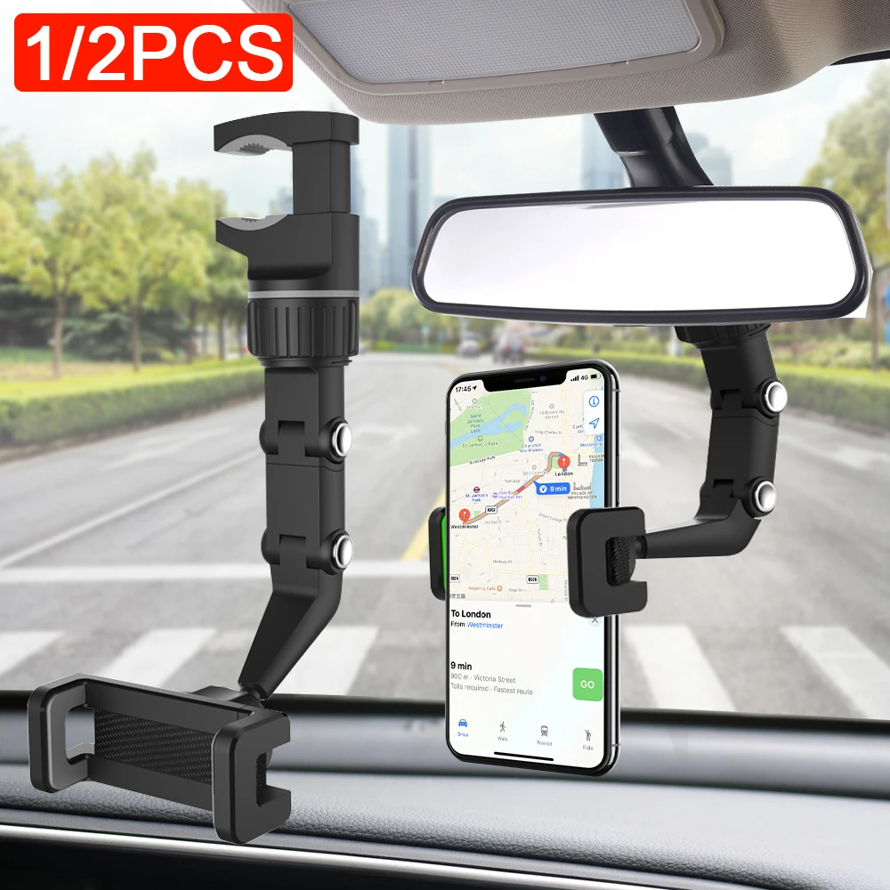 

Car Phone Holder Mount for Rearview Mirror/Seat Back/Headrest Mobile Phone Support Stand Adjustable Width
