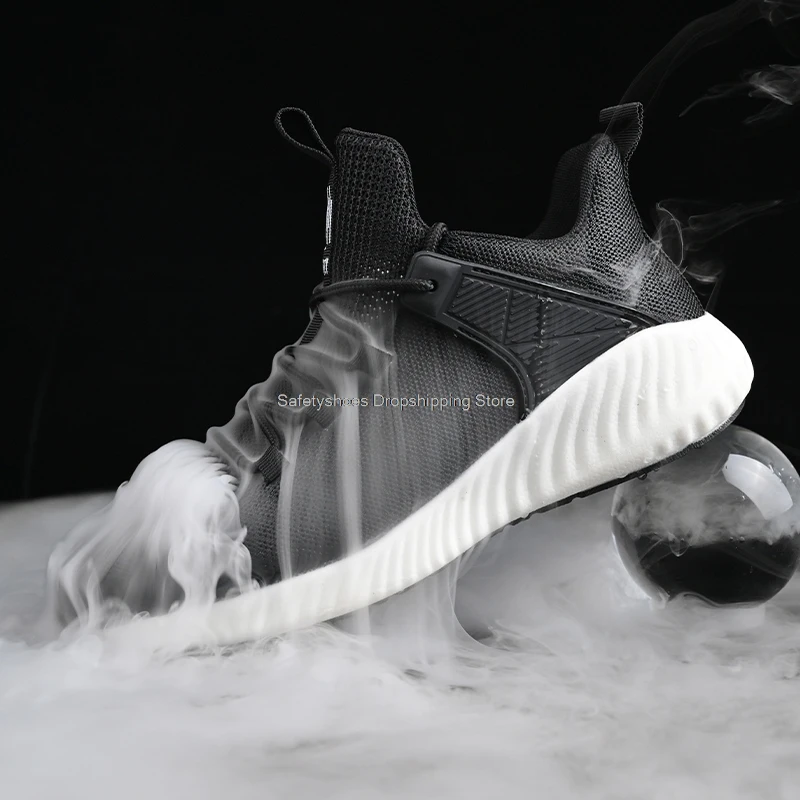 

2021 Summer NEW Safety Shoes Men Mesh Breathable Steel Toe Kevlar Midsole Puncture Proof Work Safety Boots Man Boots Flat Safeti