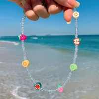 2021 boho multicolor glass bead bracelet soft ceramic fruit accessories extension bracelet charms jewellery pulseras jewellery
