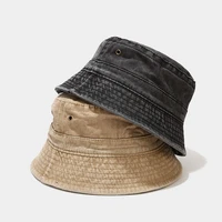 2021 new water wash bucket hat women cotton reversible sun protection cap mens panama hat fisherman hats