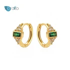 Маленькие серьги-кольца с кристаллами, серебро 925 пробы