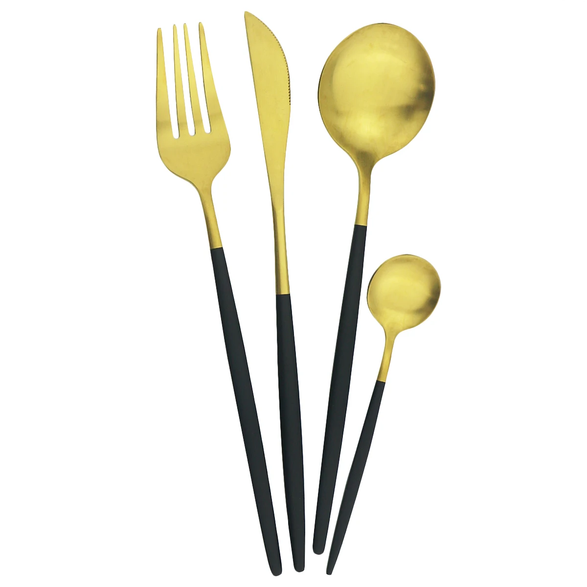 Набор столовых приборов из нержавеющей стали комплект 24 шт./компл. черного золота