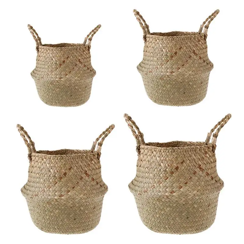 Складные корзины для хранения травы ручной работы ротанговый горшок цветов