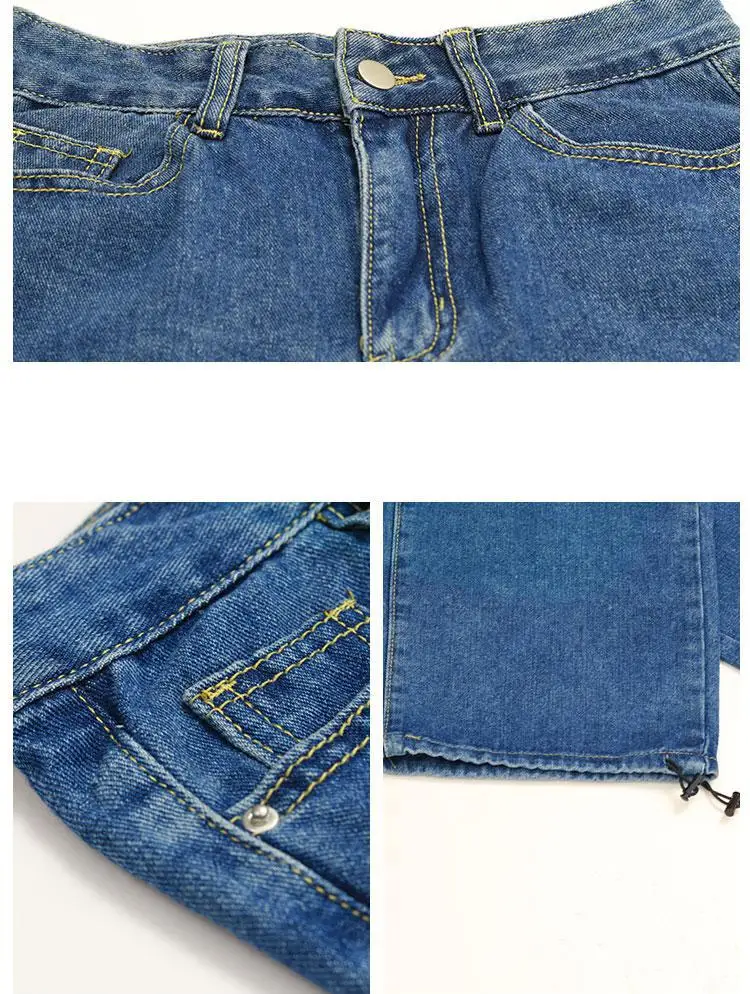 

ZHISILAO Wide Leg High Waist Jeans Women Plus Size Vintage Boyfriend Mom Straight Drawstring Denim Pants Jeans Streetwear 2021