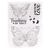butterfly clear stamps transparent silicone stamp for diy scrapbooking paper card craft tools