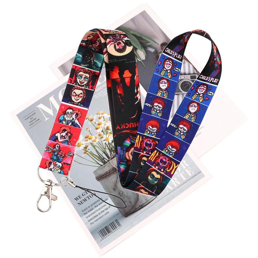 

JY094 Cartoon Horror Movie Lanyard Card Holder Hanging Neck Phone Lanyard Badge Subway Accessory Card Holder