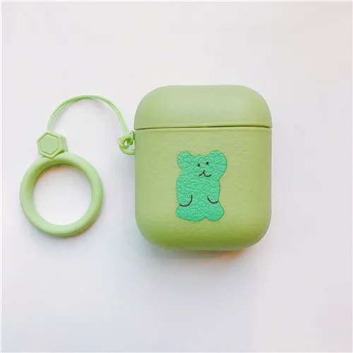 e Конфета Медведь Кожа Чехол для airpods для удостоверения личности-2 1 Care Bears мягкие беспроводные bluetooth наушники earpods для airpod чехол защитный чехол с крышкой - Цвет: e