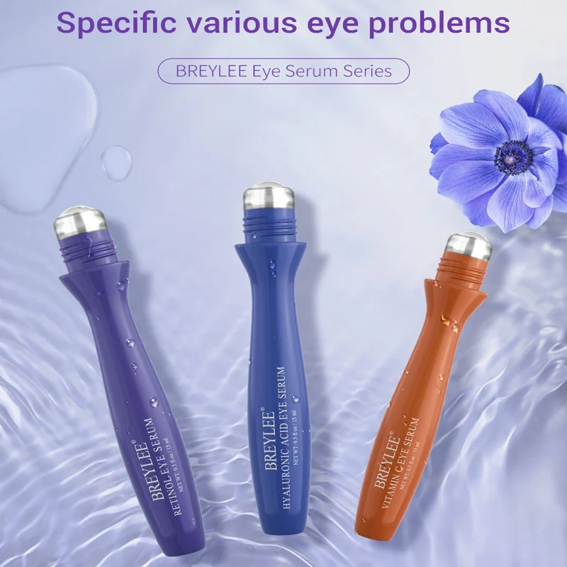 

BREYLEE Eye Serum Retinol Hyaluronic Acid Vitamin C Eye Roller Massage Remove Eye Bags Dark Circles Fine Lines Eye Skin Care