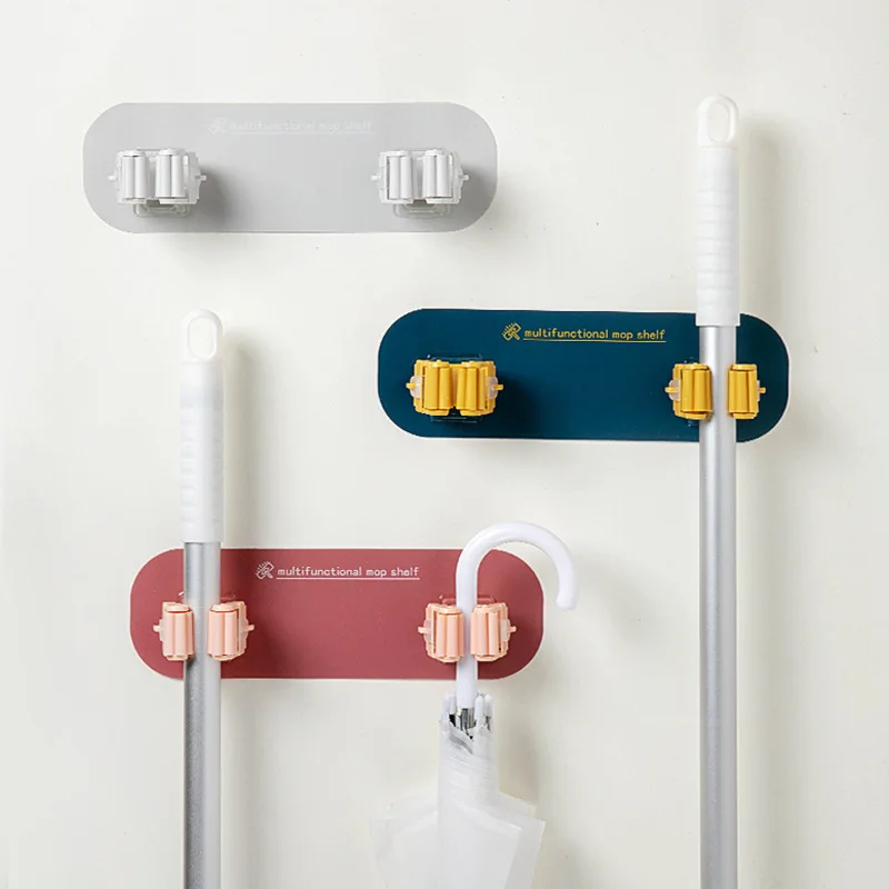 

Multi-Purpose Mop Hook Wall Hook Domestic Life Toilet Organizer Rack Bathroom Kitchen Hook Broom Clip Drilling-Free Accommodate