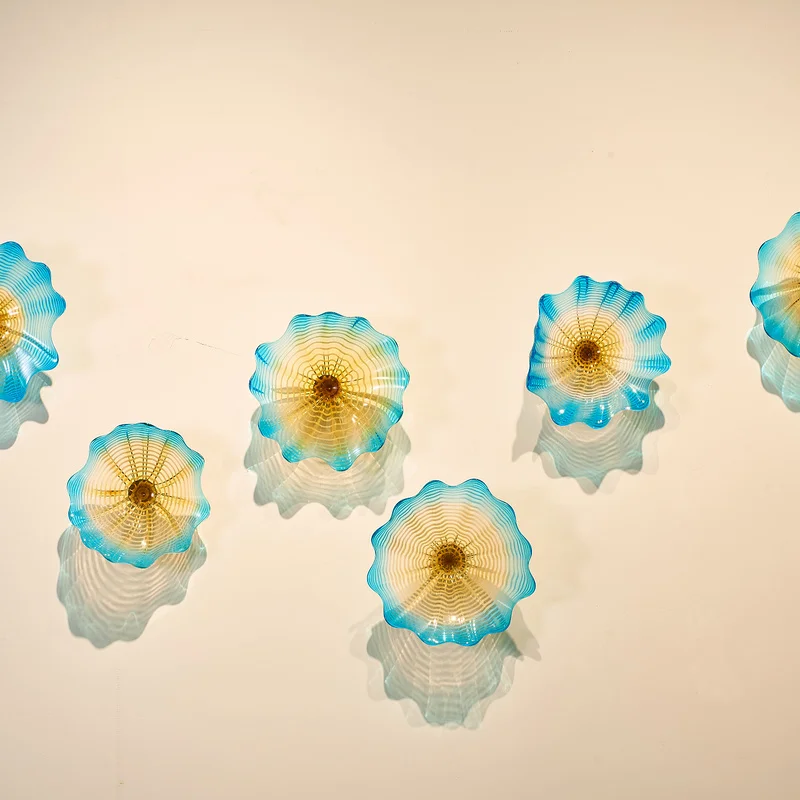 

Modern Nordic Lamps Murano Glass Flower Living Room Home Wall Decoration 6 Pieces Art Design Lighting Sconce