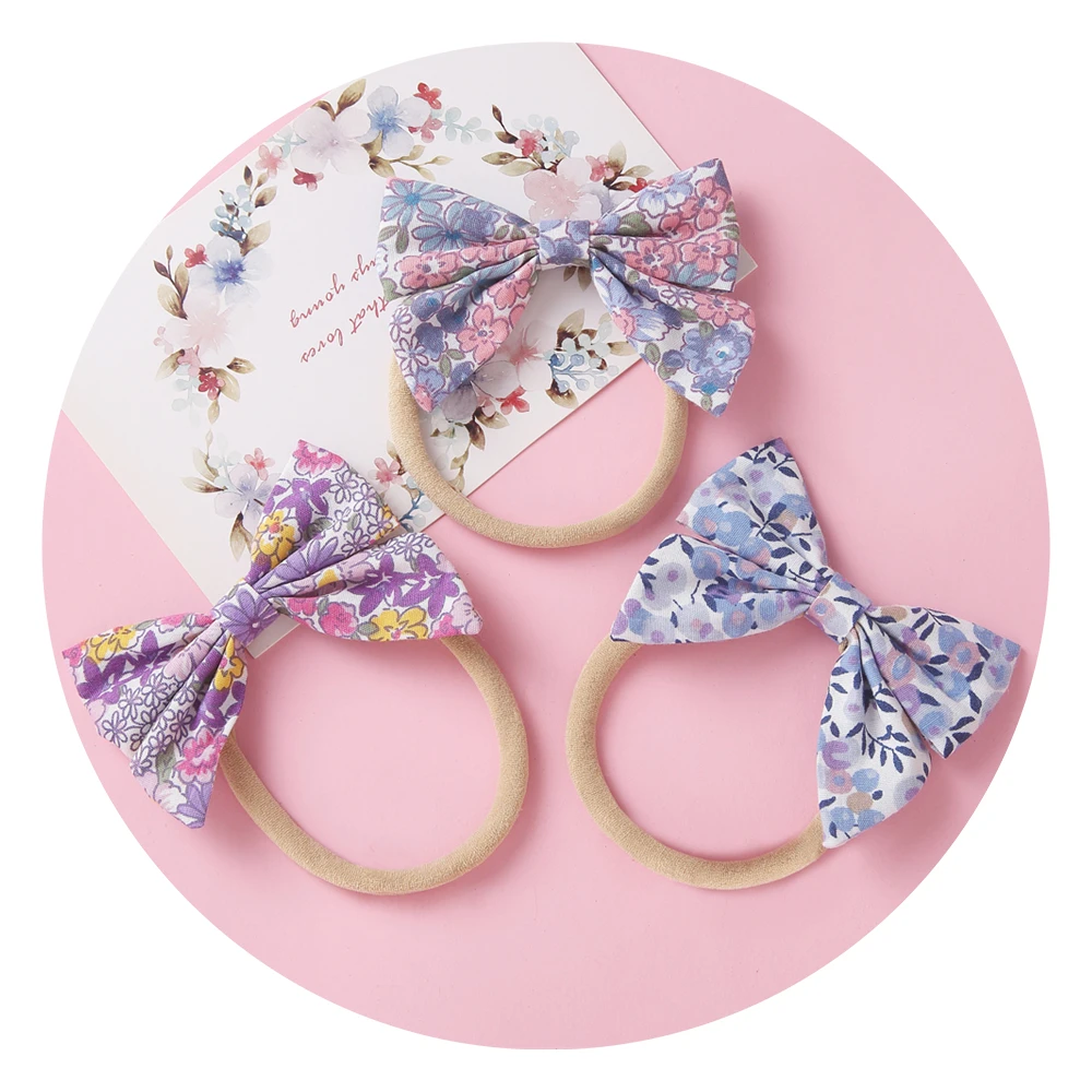 

Регулируемые нейлоновые повязки на голову, эластичные повязки для волос, Цветочная повязка на голову для детей, аксессуары для малышей, пов...