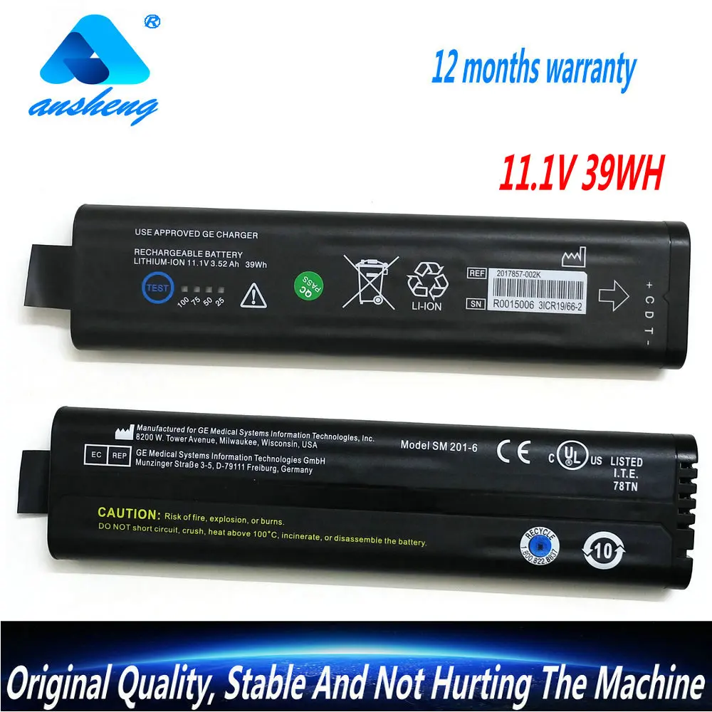 Оригинальная аккумуляторная батарея SM201-6 11 1 В для GE DASH 3000 4000 5000 B20 B30 B40 B20I B30I B40I SM
