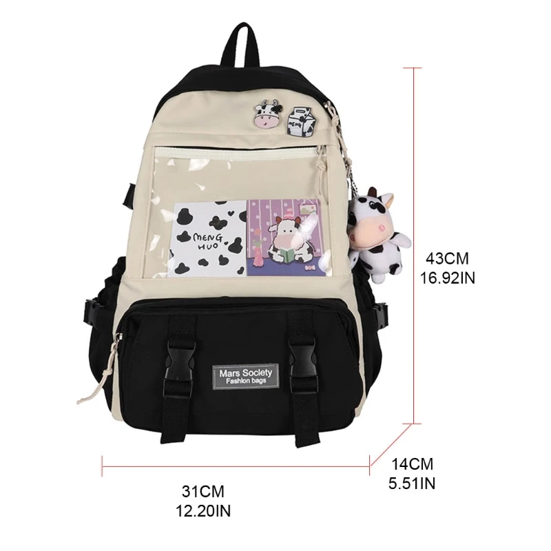 

Cute Girls Backpack Nylon Casual Rucksack for Teenage Student Large Capacity School Bookbag Travel Daypack 066F
