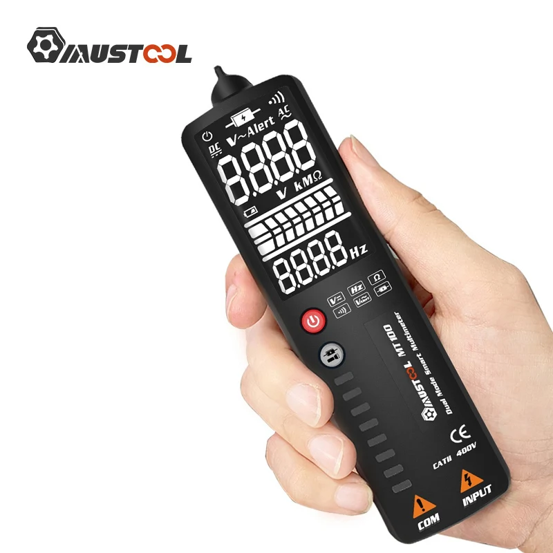 MUSTOOL MT100 двойной режим изогнутые Экран мультиметр цифровые Напряжение тестер 3