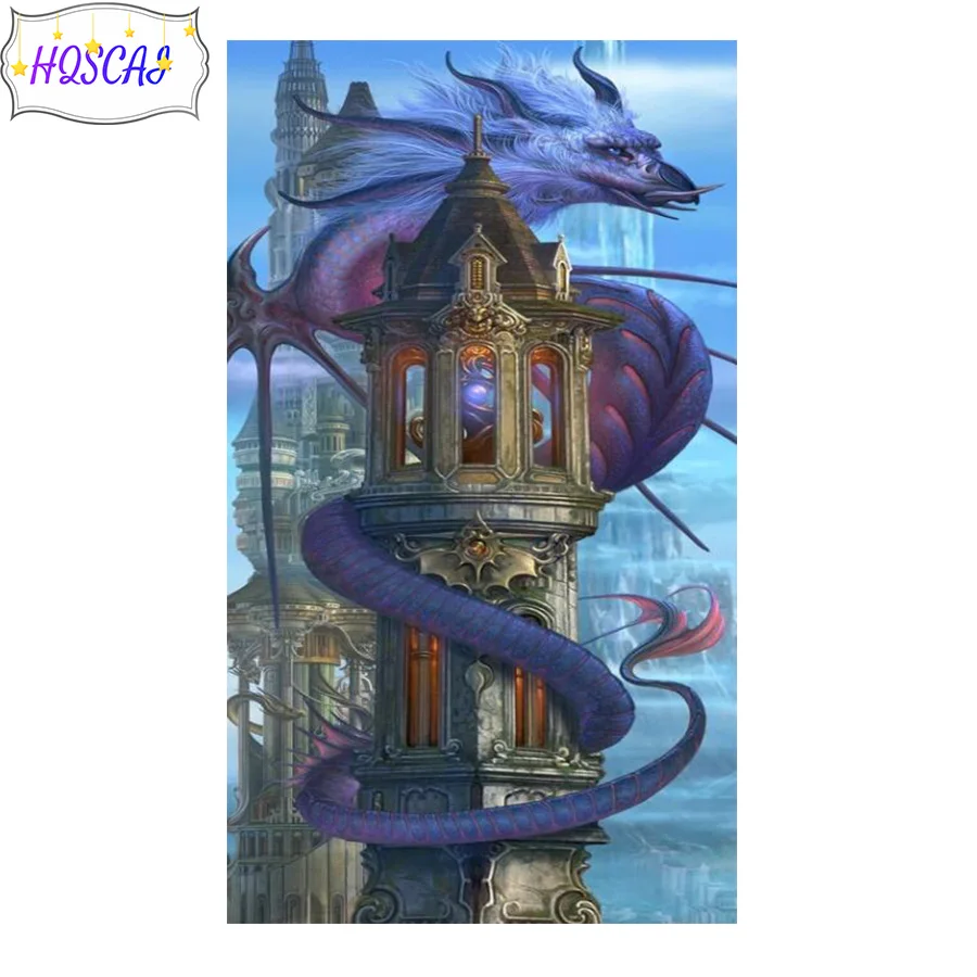 5D Diamond Painting Draw wire tower wing animal Full Square Diamond Embroidery Pictures Of Rhinestones Mosaic Home Decor picture