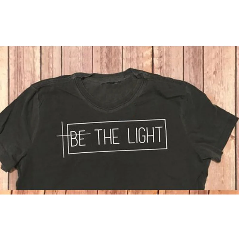 

Casual Fashion T Shirt for People with Faith Be The Light T-shirt Christian Graphic Tee Gift for Women TShirts Trend Girls Tops