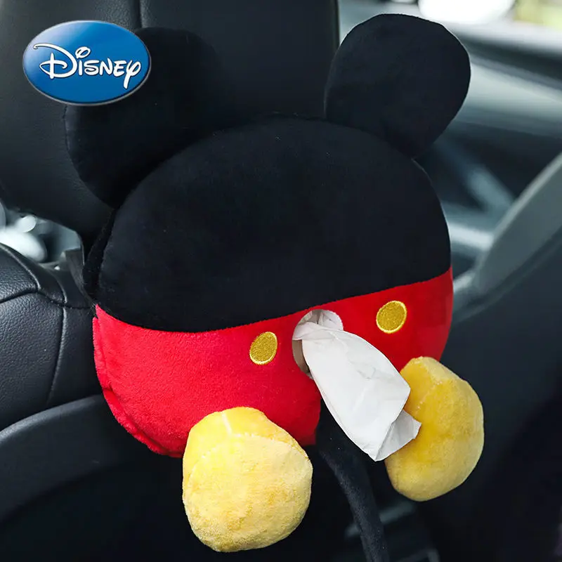 

Disney Mickey Mouse Minnie Car Tissue Box Plush Doll Car Interior Seat Back Hanging Car Pumping Box Car