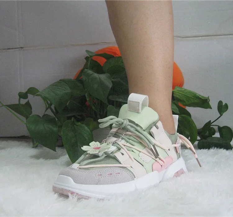 

New Platform Sneakers Women Stylish Thick Sole Running Shoes For Women Chunky Sport Shoes Woman Gym Jogging Sneakers Flowers