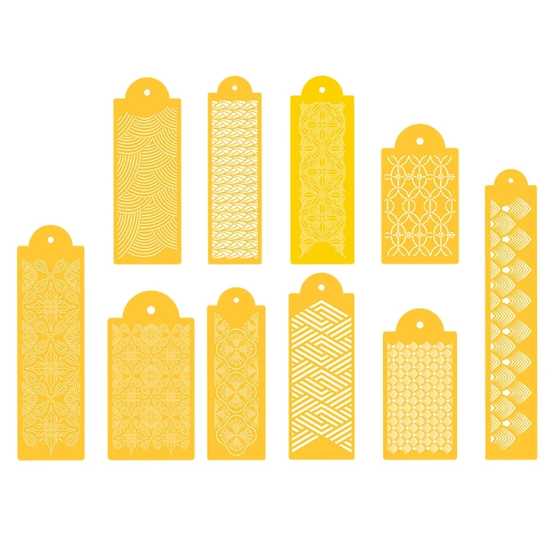 

10 Pcs Cake Molds DIY Baking Cake Stencils Templates for DIY Cake Cookies Side Baking Mesh Stencil Fondant Impression