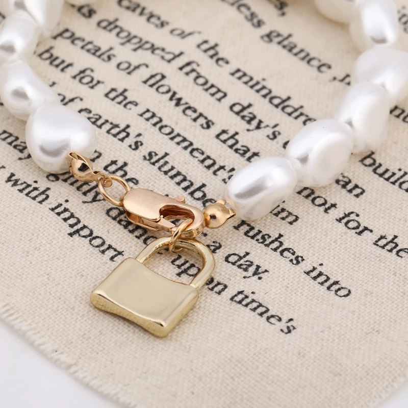 SRCOI модный браслет в стиле барокко с имитацией жемчуга нежная Геометрическая