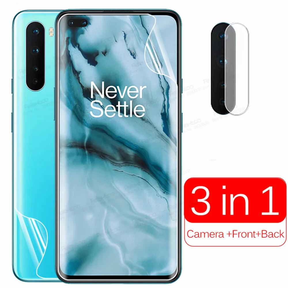 

Гидрогелевая пленка 200D для OnePlus Nord One Plus Nord 1 + Nord, полное покрытие, изогнутая, передняя, задняя, защита для экрана камеры, не закаленное стекло