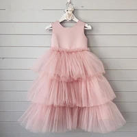 custom new princess dress puffy tiered tulle girls birthday dress flower girl dresses cute children girls first communion dress