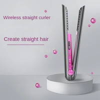 2 in 1 mini hair straightener curling wand flat iron hair curler styler portable multifunctional home dual purpose curling iron