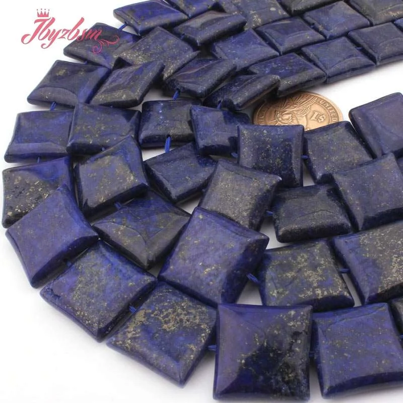

Natural Lapis Lazuli Square Blue Loose Stone Beads 14/18/20mm For DIY Necklace Bracelets Jewelry Making Strand 15" Free Shipping