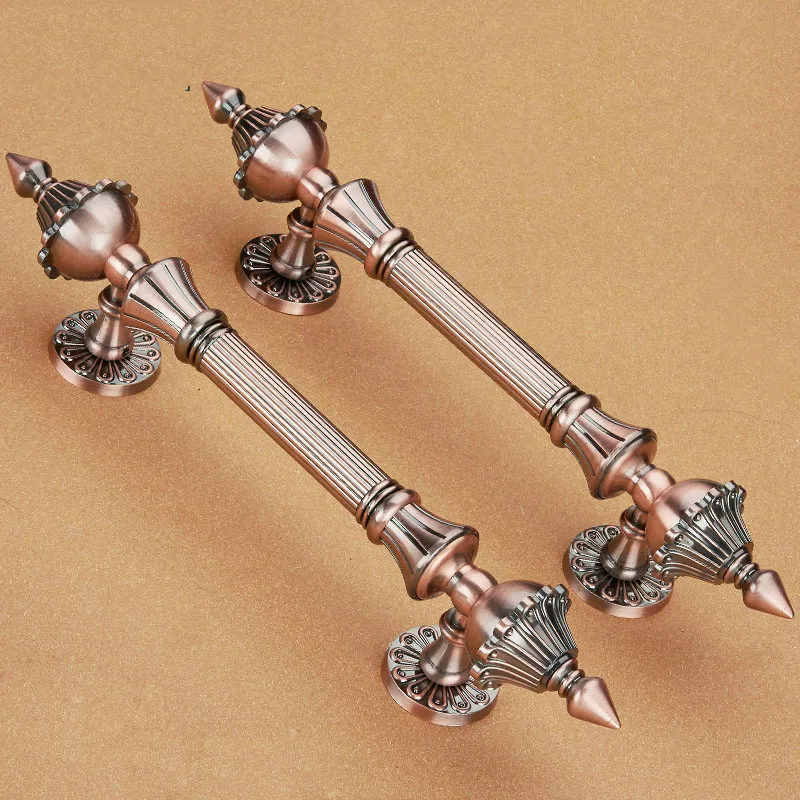 Дверные ручки Европейский в архаичном стиле медная дверь ручка чтобы открыть