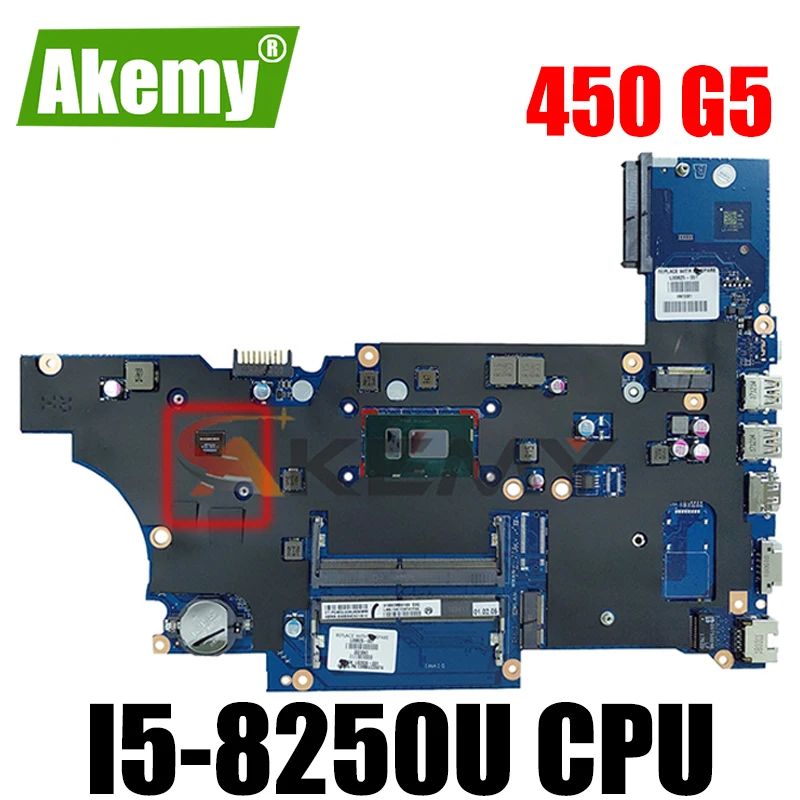 

Akemy L00829-601 L00829-001 DA0X8CMB6E0 For HP ProBook 450 G5 laptop motherboard i5-8250U fully Tested