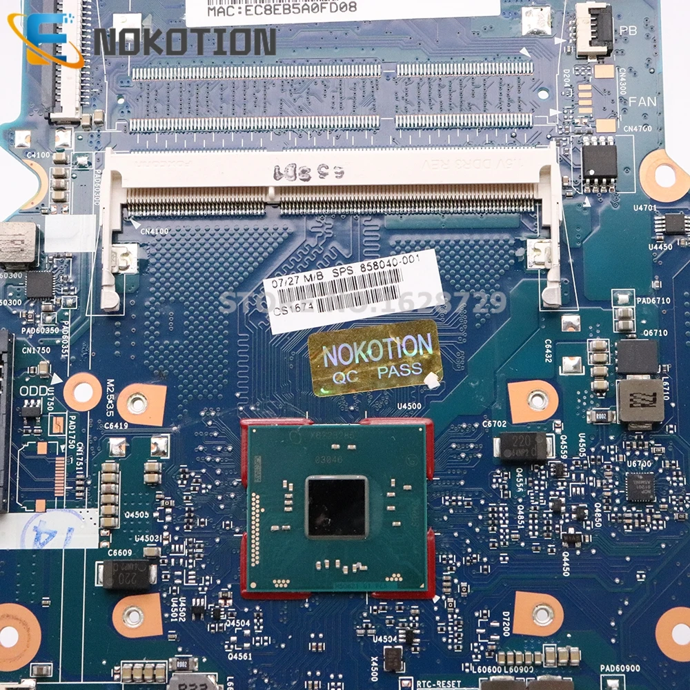 NOKOTION 858040-001 858040-501 Материнская плата для HP 14-AM ноутбука 6050A2823301-MB-A01 SR2KN N3060 CPU DDR3