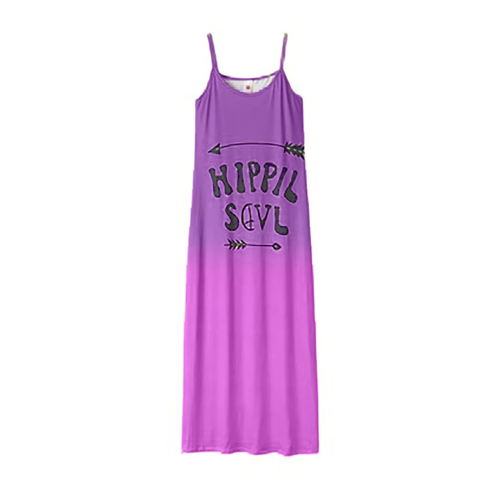 

40# Sexy Loose Strap Dress Letter Printed Robe Femme V-neck Gradient Color Halter Dress Vintage Sundress Casual Summer Dress