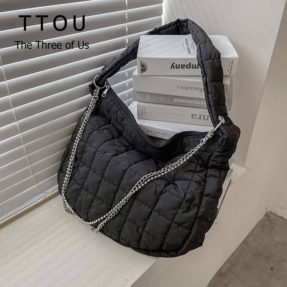 

Large-Capacity Lattice Women Handbag 2021 Designer New Fashion One-Shoulder Underarm Bag Wild Solid Color Female Travel Bags