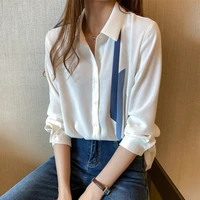 autumn long sleeved shirt design sense of niche temperament tops 2021 new ladies simple and versatile wm
