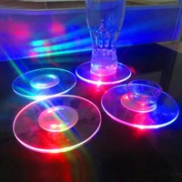 roundsquare colorful led flash light cup mat coasters bar restaurant decor