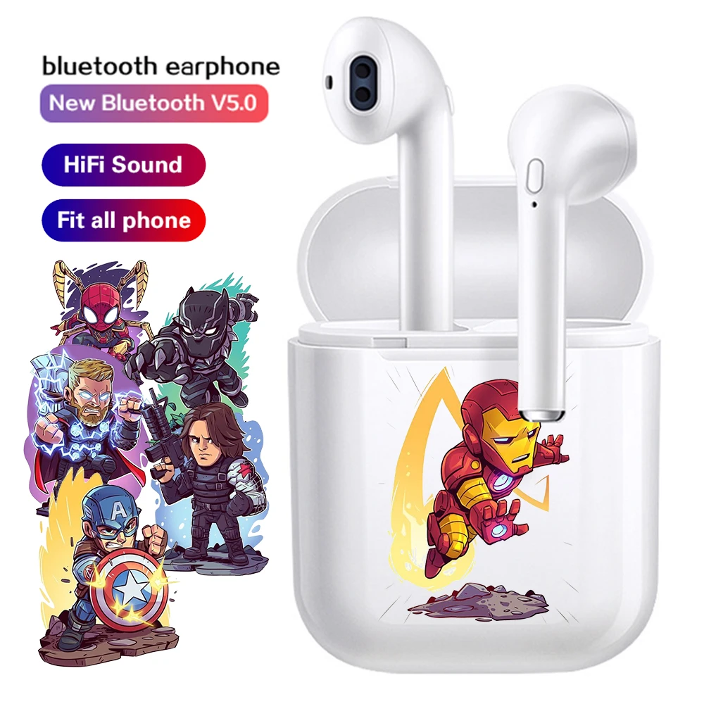 TWS для Marvel DC настраиваемые беспроводные Bluetooth наушники V5.0 стерео гарнитура с