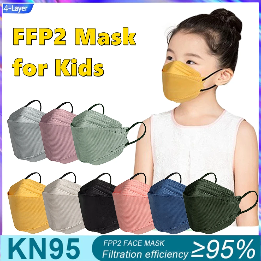 От 4 до 8 лет Детские FFP2 маски 4-слойные Mascarilla KN95 Infantil ffp2mask для детей Mascarillas FPP2 Homologada