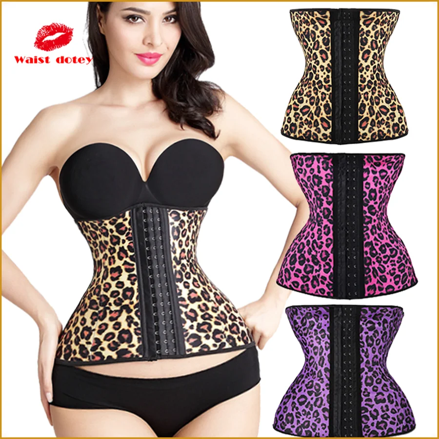Корректирующее белье с леопардовым принтом пикантный латексный пояс для талии