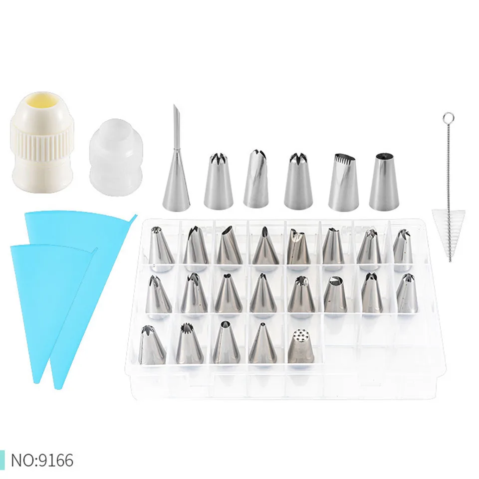 

Icing Piping Nozzles Conversion 304 Stainless Steel Flower Cream cake Pastry Tips Nozzles Silicone Bag Cupcake DIY Dessert