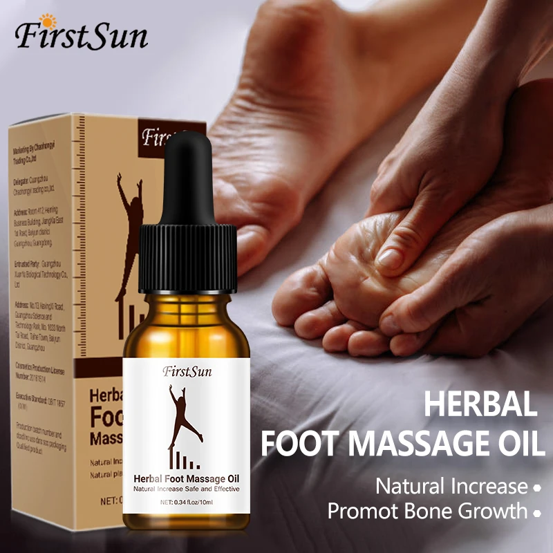 

FirstSun Height Increase Oil Condition Body Grow Herbal Soothing Foot Promote Bone Growth Massage Essential Oil Foot Health Care