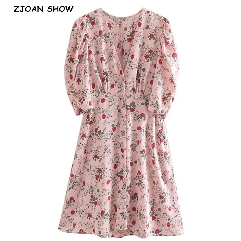 2019 женское розовое платье рубашка с короткими рукавами и цветочным принтом