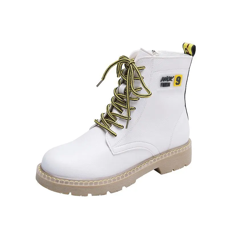 

Martin boots women's new spring and autumn lace-up single boots wild British style short boots thin thick-soled motorcycle boots