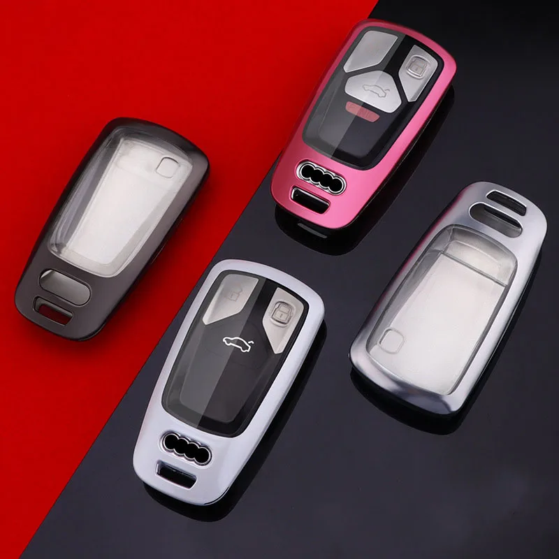 Автомобильный кожаный чехол для ключей Audi New Q7 TT A4 B9 A7 TDI Quattro TTS Sline Smart Key Защитные