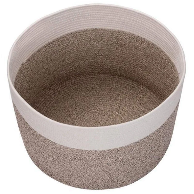 

Cotton Rope Woven Basket Laundry Basket Blanket Basket Baby and Dog Toy Storage Baskets Laundry Hamper Towel Basket