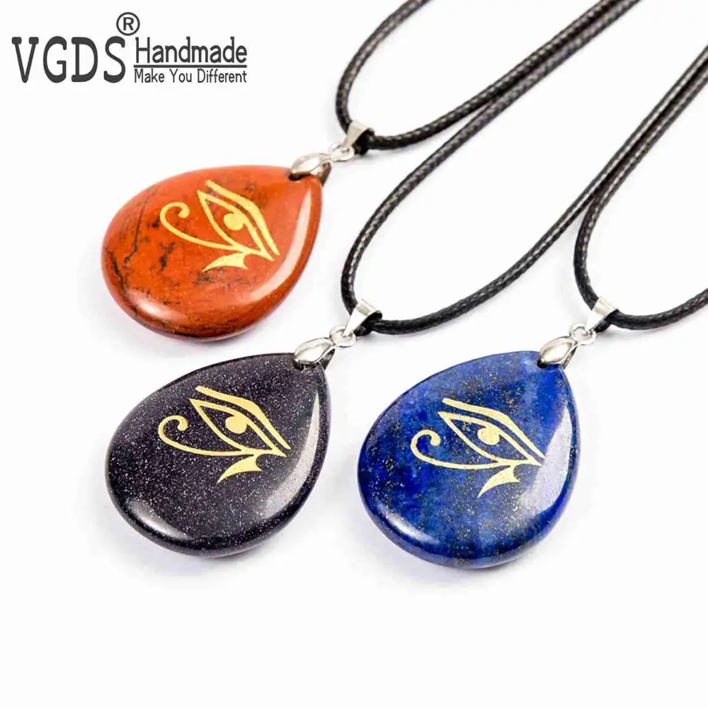 Солнце Бог глаз Хоруса кулон натуральный кристалл дух хранителя символ ожерелье