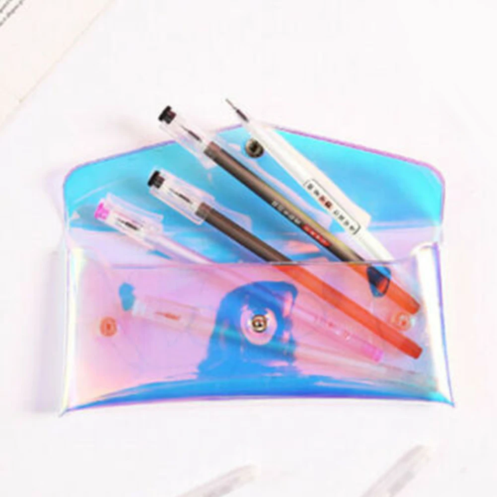 Блестящий студенческий портативный чехол-карандаш для офиса прозрачная коробка