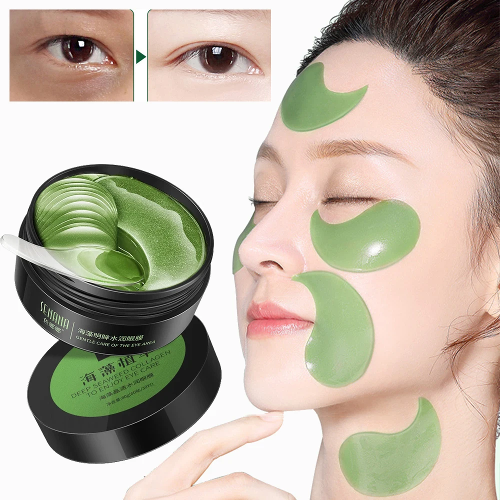 

Moisturizing Seaweed Eye Patche Crystal Collagen Eye Mask Remove Dark Circles Fades Fine Lines Firm Lifting Nourish Eye Care