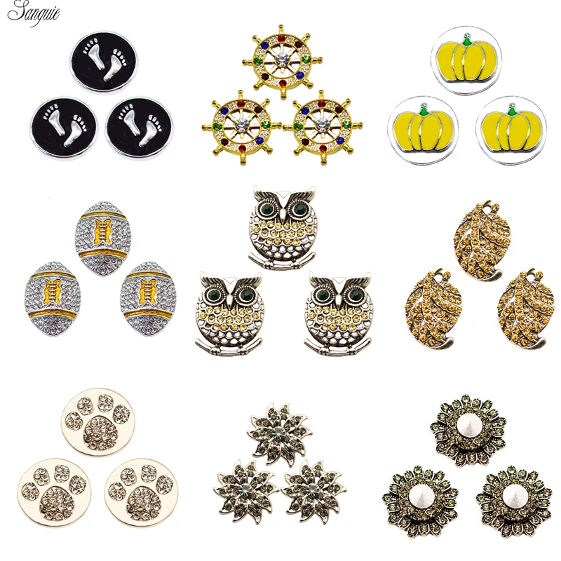 Новое поступление 1 шт./лот металлическая кнопка сплав браслет 18 20 мм стразы