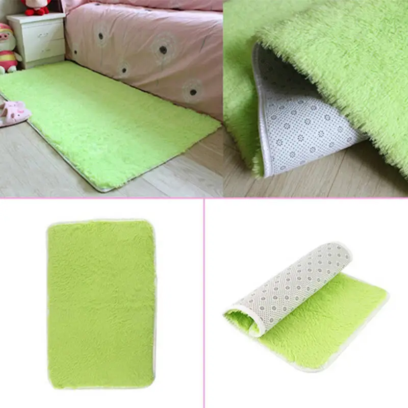 

2021New Candy Color Soft Anti-Skid Carpet Shaggy Rug Living Bedroom Floor Mat