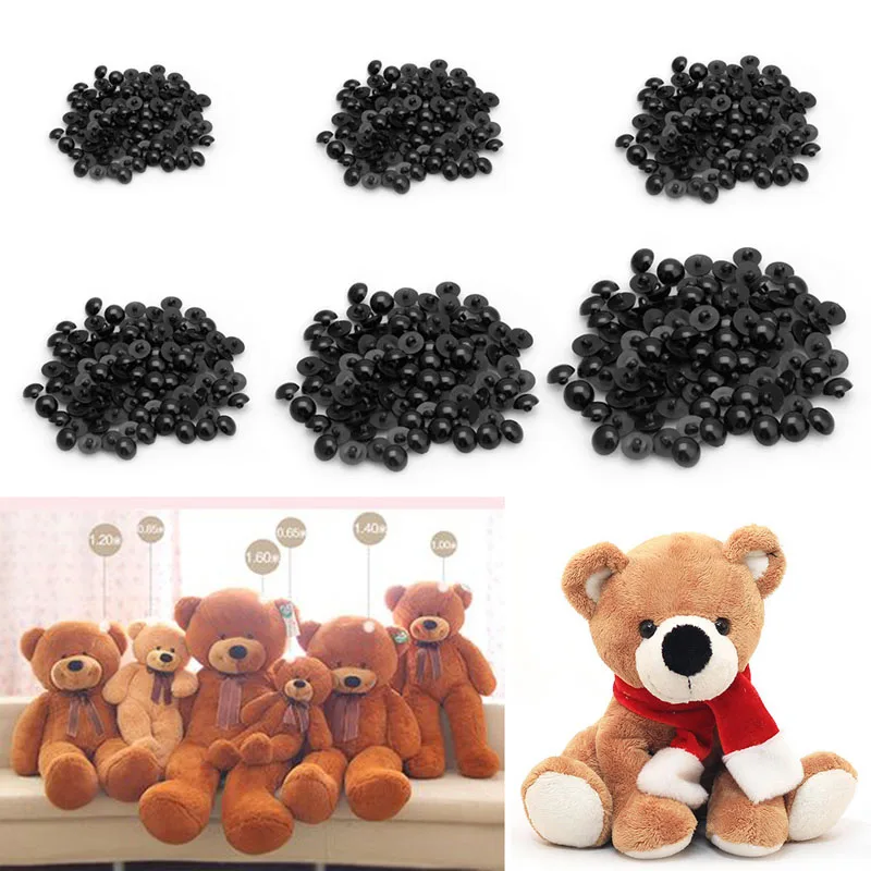 100 шт. кнопки Круглый гриб купольная Швейные черный поделки животных глаза